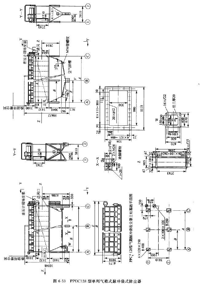 PPDC128型單列氣箱式脈衝袋式除塵器