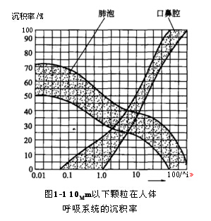 10Mm以下顆粒（lì）在人體呼吸係統的沉積率